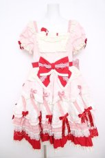 画像1: Mademoiselle Pearl / Sweet Cup Cake レースとリボンのワンピース L ピンク Y-26-04-27-198-LO-OP-SZ-ZY (1)