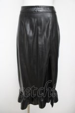 画像1: Fickle Bebe / フェイクレザースリットスカート  黒 Y-26-04-27-223-0-SK-SZ-ZY (1)