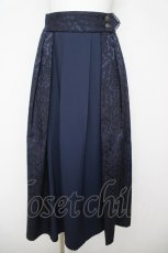 画像1: axes femme / ジャカード切替スカート  紺 Y-26-04-27-224-AX-SK-SZ-ZY (1)