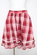 画像1: Virally / 星名桜子 チェックスカート L 赤 Y-26-04-27-226-LO-SK-SZ-ZY (1)