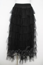 画像1: me+em select / ストラップリボンバレエコアチュールスカート  黒 Y-26-04-27-227-GO-SK-AS-ZY (1)