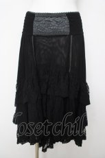 画像1: OZZ ANGELO / ウエスト刺繍レースフィッシュテールスカート  黒 Y-26-04-27-230-OO-SK-SZ-ZY (1)