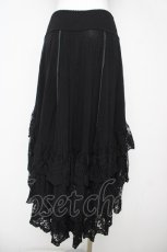 画像2: OZZ ANGELO / ウエスト刺繍レースフィッシュテールスカート  黒 Y-26-04-27-230-OO-SK-SZ-ZY (2)