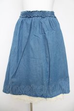 画像1: franche lippee black / 裾レースデニムフレアスカート M ブルー Y-26-04-27-236-LO-SK-SZ-ZY (1)