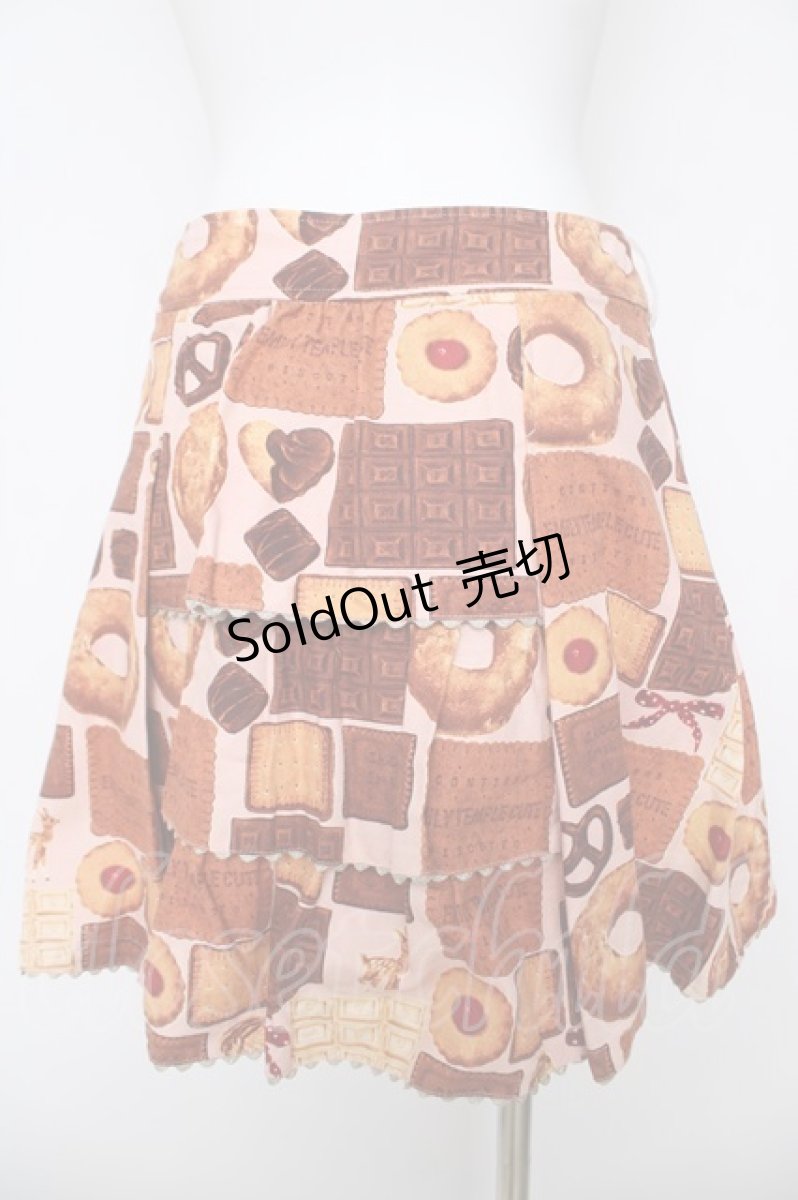 画像2: Emily Temple cute / ビスケット&チョコプリントスカート  ピンク Y-26-04-27-239-ET-SK-SZ-ZY (2)