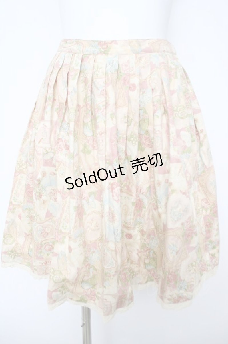 画像1: Emily Temple cute / ヴィクトリアンカード柄スカート  ワイン Y-26-04-27-241-ET-SK-SZ-ZY (1)