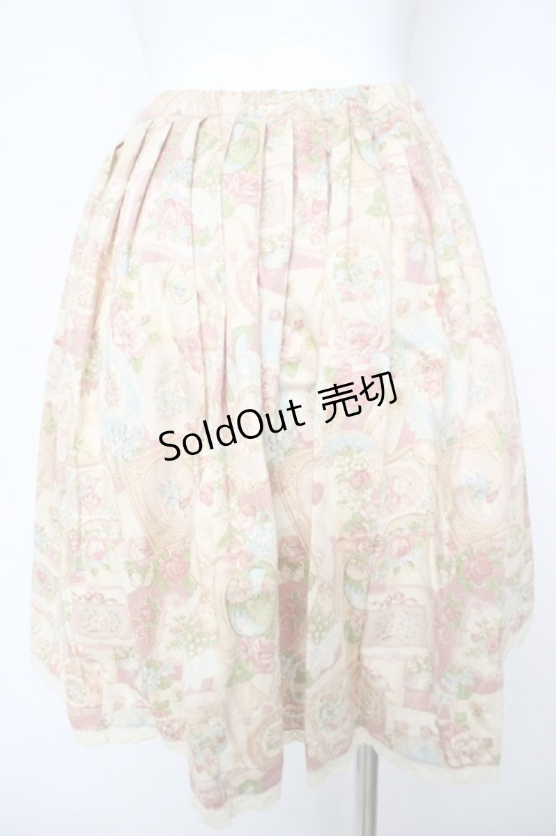 画像2: Emily Temple cute / ヴィクトリアンカード柄スカート  ワイン Y-26-04-27-241-ET-SK-SZ-ZY (2)