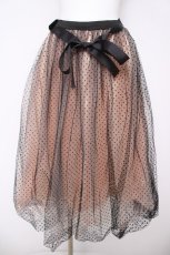 画像1: axes femme / フロッキードットチュールスカート  ピンク Y-26-04-27-242-AX-SK-SZ-ZY (1)