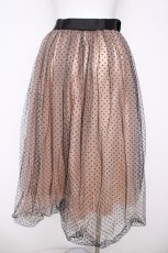 画像2: axes femme / フロッキードットチュールスカート  ピンク Y-26-04-27-242-AX-SK-SZ-ZY (2)
