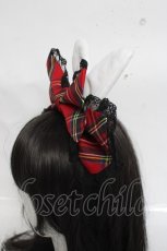 画像2: Doll Paradise / チェックリボンうさ耳カチューシャ F 赤 Y-26-04-27-025-LO-AC-SZ-ZY (2)
