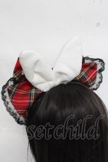画像3: Doll Paradise / チェックリボンうさ耳カチューシャ F 赤 Y-26-04-27-025-LO-AC-SZ-ZY (3)