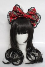 画像4: Doll Paradise / チェックリボンうさ耳カチューシャ F 赤 Y-26-04-27-025-LO-AC-SZ-ZY (4)