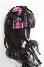 画像3: HN+nois / /チェックリボンヘッドドレス  ピンク Y-26-04-27-028-HN-AC-SZ-ZY (3)