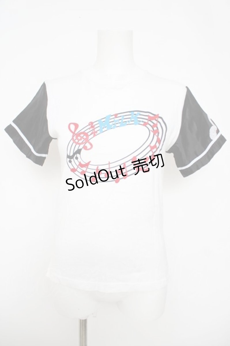 画像1: MILK / 音符Tシャツ  白 Y-26-05-01-040-ML-TO-SZ-ZS (1)
