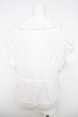 画像2: MAM / はしごレース半袖ブラウス  白 Y-26-05-01-049-LO-BL-SZ-ZY (2)