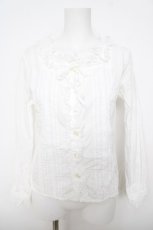 画像1: MILK / カットワークはしごレースコットンブラウス  白 Y-26-05-01-050-ML-BL-SZ-ZY (1)