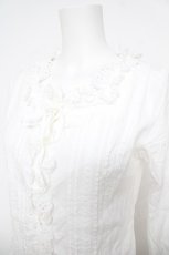 画像3: MILK / カットワークはしごレースコットンブラウス  白 Y-26-05-01-050-ML-BL-SZ-ZY (3)