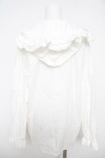 画像2: KETTY / リボン付タックフリルフードブラウス  白 Y-26-05-01-052-EL-BL-SZ-ZY (2)
