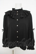 画像1: virally / 星名桜子/HSN*フリルブラウス  黒 Y-26-05-01-059-PU-BL-SZ-ZY (1)