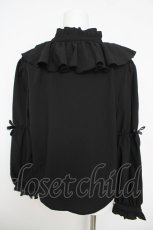 画像2: virally / 星名桜子/HSN*フリルブラウス  黒 Y-26-05-01-059-PU-BL-SZ-ZY (2)