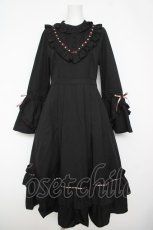 画像1: axes femme / ローズ×リボン姫袖ワンピース  黒 Y-26-05-01-082-AX-OP-SZ-ZY (1)