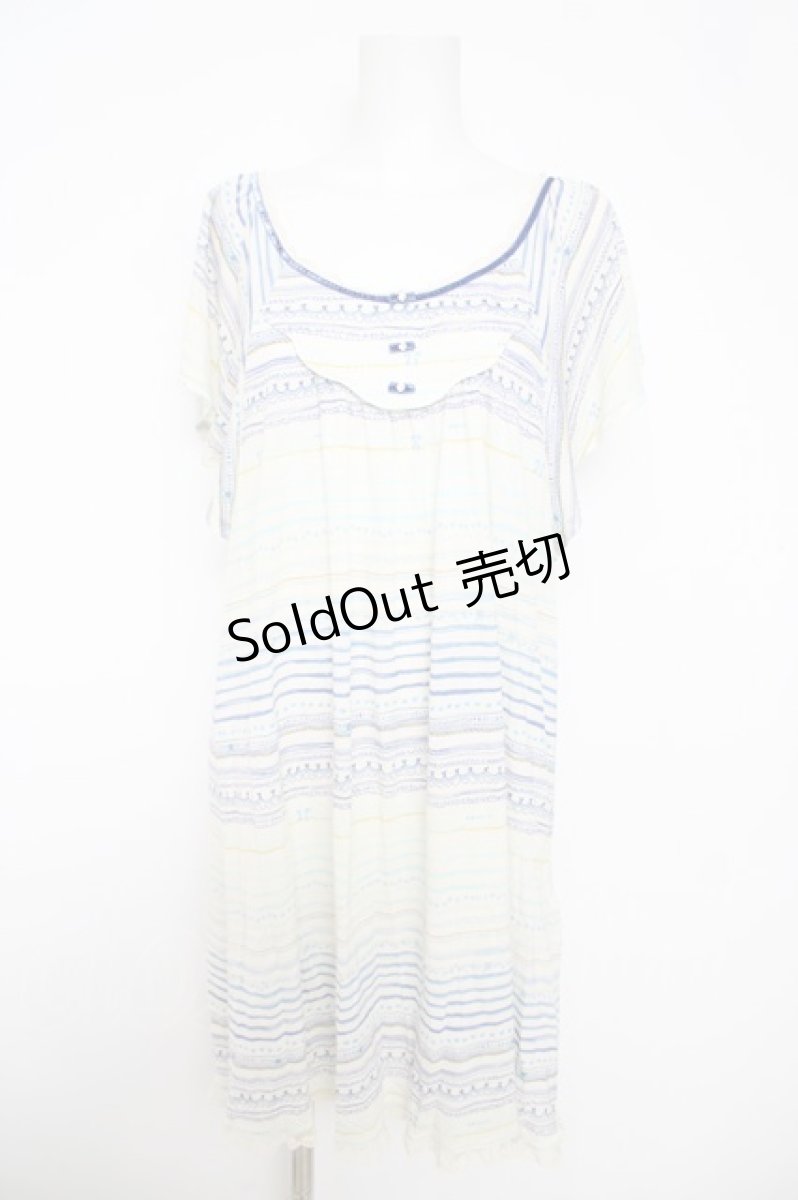 画像1: franche lippee black / えんぴつボーダーワンピース M オフ Y-26-05-01-100-LO-OP-SZ-ZY (1)