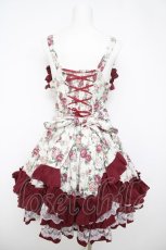 画像2: TaTaTa Lolita / Burgundy Roseプリントジャンパースカート  ワイン Y-26-05-01-108-LO-OP-AS-ZY (2)