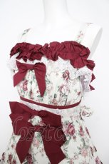 画像3: TaTaTa Lolita / Burgundy Roseプリントジャンパースカート  ワイン Y-26-05-01-108-LO-OP-AS-ZY (3)