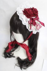 画像7: TaTaTa Lolita / Burgundy Roseプリントジャンパースカート  ワイン Y-26-05-01-108-LO-OP-AS-ZY (7)