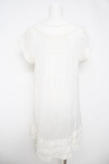 画像2: Cherir la femme / ビーズ使い刺繍ワンピース M 白 Y-26-05-01-109-LO-OP-SZ-ZY (2)
