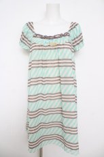 画像1: Emily Temple cute / ボーダーシフォン半袖ワンピース  オフ Y-26-05-01-110-ET-OP-SZ-ZY (1)