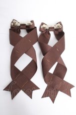 画像2: LOTUS ribbon / ツインリボンバレッタ  ブラウン Y-26-05-01-003-EL-AC-SZ-ZY (2)