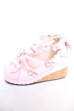 画像2: Angelic Pretty / Girlyコルク底シューズ M ピンク Y-26-05-01-035-AP-SH-SZ-ZY (2)