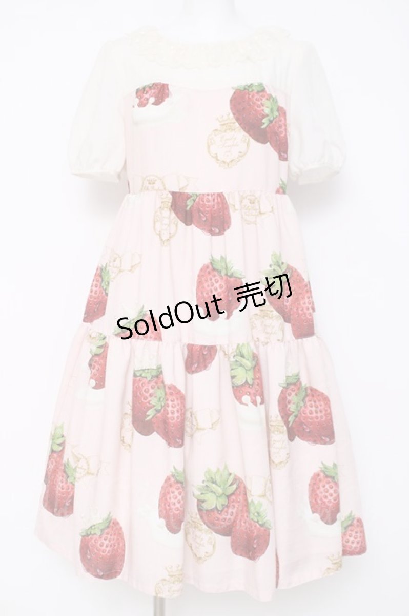 画像1: Emily Temple cute / Creamy Strawberryティアードワンピース  ピンク Y-26-05-02-037-ET-OP-SZ-ZS (1)
