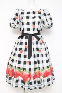 Emily Temple cute / ギンガムチェックBERRYワンピース M 黒 Y-26-05