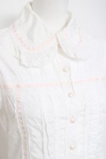 画像4: Angelic Pretty / サテンリボン付ブラウス  白×ピンク Y-26-05-02-007-AP-BL-SZ-ZY (4)