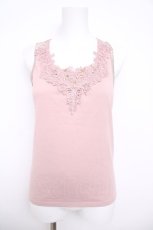 画像1: axes femme / /ビジュー×レースタンクトップ  ピンク Y-26-05-04-034-AX-TO-SZ-ZY (1)