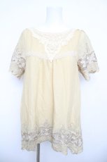 画像1: axes femme / 刺繍入りチュニック M イエロー Y-26-05-04-046-AX-TO-IG-ZY (1)