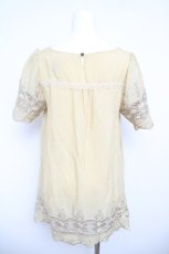 画像2: axes femme / 刺繍入りチュニック M イエロー Y-26-05-04-046-AX-TO-IG-ZY (2)