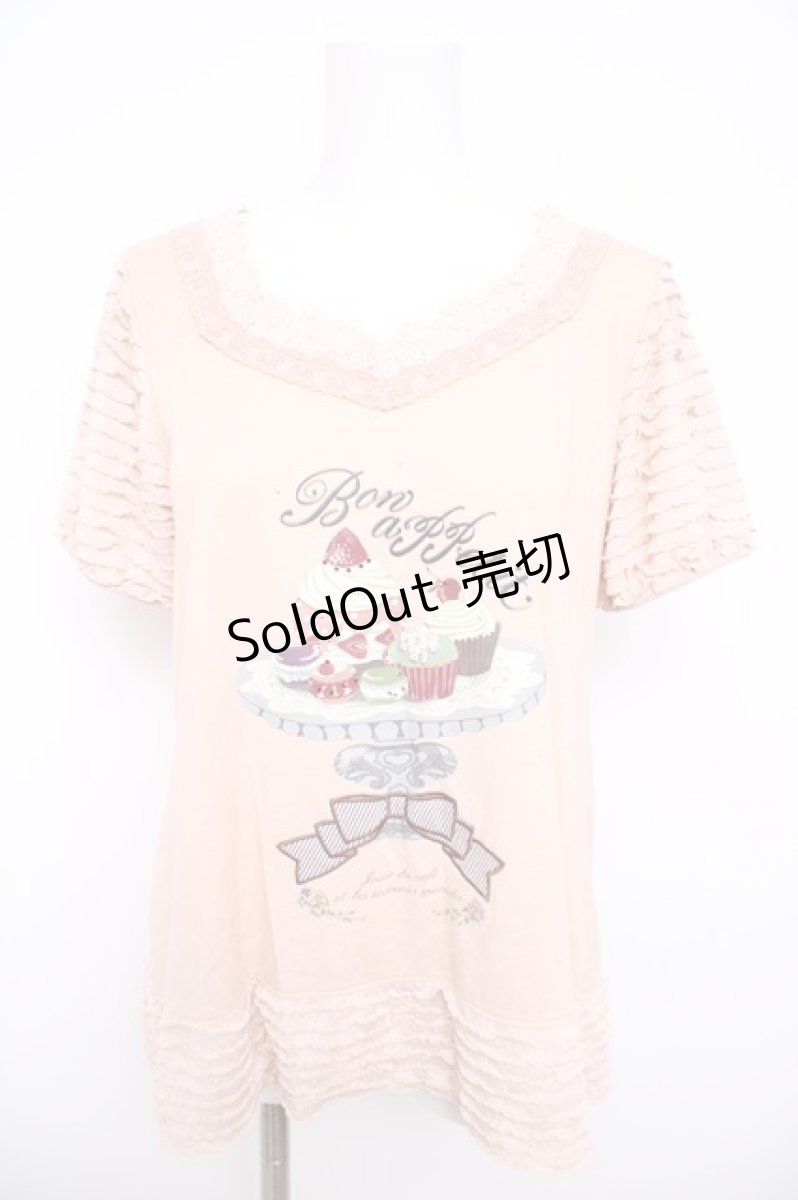 画像1: axes femme / カップケーキプリントチュニック  ピンク Y-26-05-04-047-AX-TO-IG-ZY (1)