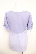 画像2: axes femme / レースアップデザイン切り替えTシャツ  パープル Y-26-05-04-051-AX-TO-IG-ZY (2)