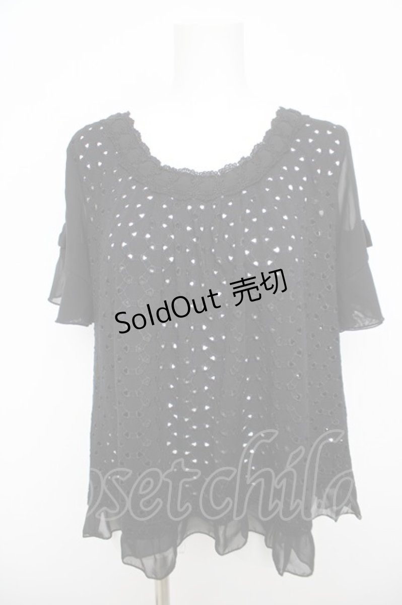 画像1: axes femme / カットワークレースプルオーバー M クロ Y-26-05-04-061-AX-TO-OW-ZY (1)