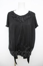 画像1: axes femme / ローズデザインシフォントップス  黒 Y-26-05-04-067-AX-TO-HR-ZY (1)