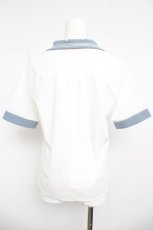 画像2: Fi.n.t / セーラー開衿シャツ F シロ×サックス Y-26-05-04-072-CA-BL-OW-ZY (2)
