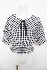 画像1: Maison de FLEUR Petite Robe / BIGカラーギンガムプルブラウス F クロ Y-26-05-04-090-LO-BL-OW-ZY (1)