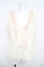 画像1: INGEBORG / ストール風レースベスト  アイボリー×ピンク Y-26-05-04-099-LO-TO-IG-ZY (1)