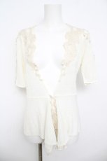 画像1: INGEBORG / レース配色カーディガン  オフシロ Y-26-05-04-100-LO-TO-IG-ZY (1)