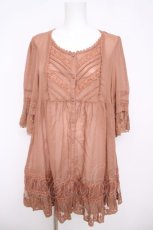 画像1: axes femme / レース配色ワンピース M オレンジ Y-26-05-04-126-AX-OP-IG-ZY (1)