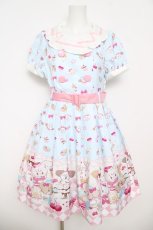 画像1: axes femme kawaii / mikko illustration × axes femme KAWAII ダイナーカフェワンピース M サックス Y-26-05-04-128-AX-OP-SZ-ZY (1)