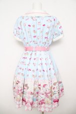 画像2: axes femme kawaii / mikko illustration × axes femme KAWAII ダイナーカフェワンピース M サックス Y-26-05-04-128-AX-OP-SZ-ZY (2)